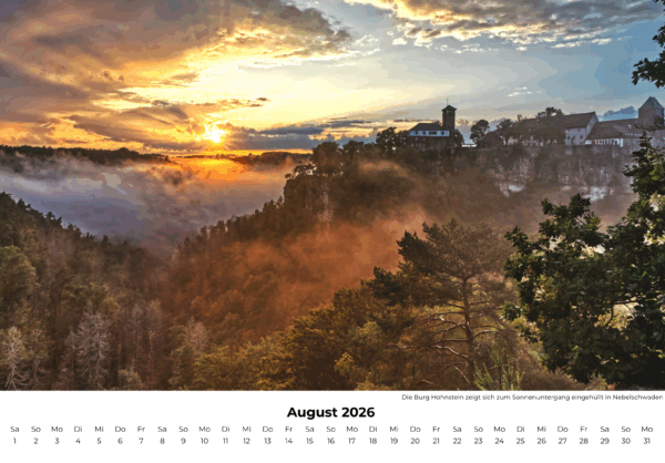 Hohnsteiner Impressionen 2026, Wandkalender Format A4 quer – Bild 10