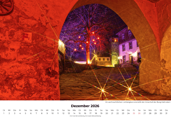 Hohnsteiner Impressionen 2026, Wandkalender Format A4 quer – Bild 14