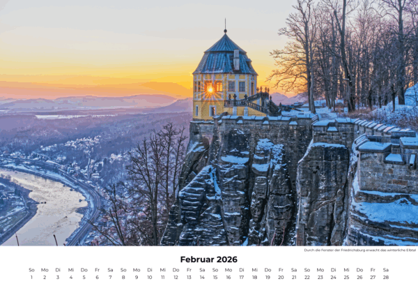 Wandkalender Sächsische Elbtalblicke 2026 Format A3 quer – Bild 3